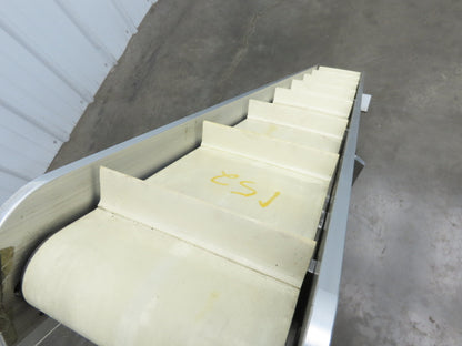 6"x 48"L Incline Parts Conveyor Cleated Belt 150mm 37"H Aluminum *No Drive Motor