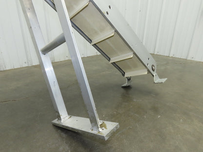 6"x 48"L Incline Parts Conveyor Cleated Belt 150mm 37"H Aluminum *No Drive Motor