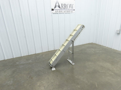 6"x 48"L Incline Parts Conveyor Cleated Belt 150mm 37"H Aluminum *No Drive Motor