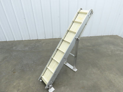 6"x 48"L Incline Parts Conveyor Cleated Belt 150mm 37"H Aluminum *No Drive Motor