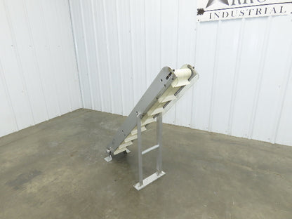 6"x 48"L Incline Parts Conveyor Cleated Belt 150mm 37"H Aluminum *No Drive Motor