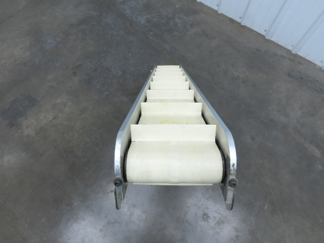 6"x 48"L Incline Parts Conveyor Cleated Belt 150mm 37"H Aluminum *No Drive Motor