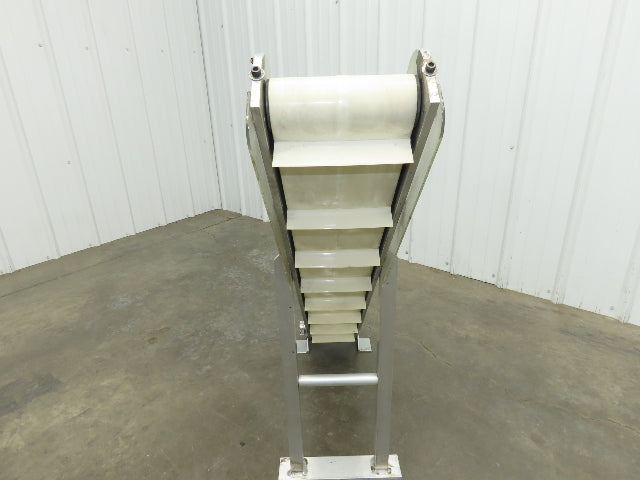 6"x 48"L Incline Parts Conveyor Cleated Belt 150mm 37"H Aluminum *No Drive Motor
