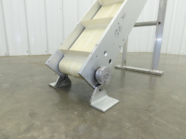 6"x 48"L Incline Parts Conveyor Cleated Belt 150mm 37"H Aluminum *No Drive Motor