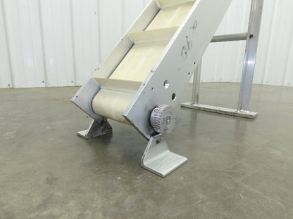 6"x 48"L Incline Parts Conveyor Cleated Belt 150mm 37"H Aluminum *No Drive Motor