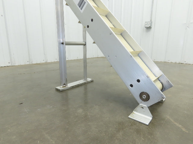 6"x 48"L Incline Parts Conveyor Cleated Belt 150mm 37"H Aluminum *No Drive Motor