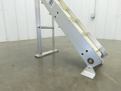 6"x 48"L Incline Parts Conveyor Cleated Belt 150mm 37"H Aluminum *No Drive Motor