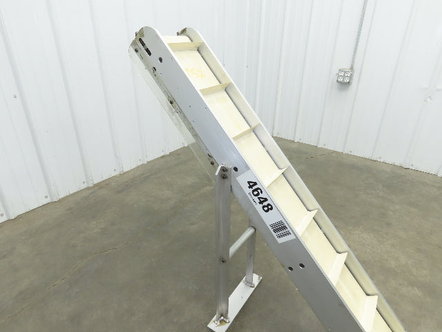 6"x 48"L Incline Parts Conveyor Cleated Belt 150mm 37"H Aluminum *No Drive Motor