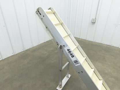 6"x 48"L Incline Parts Conveyor Cleated Belt 150mm 37"H Aluminum *No Drive Motor