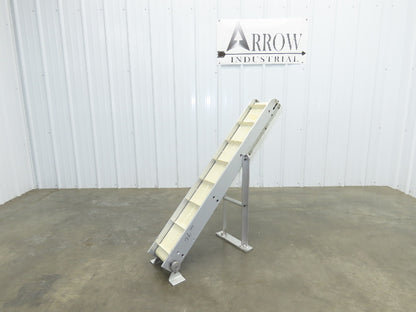 6"x 48"L Incline Parts Conveyor Cleated Belt 150mm 37"H Aluminum *No Drive Motor