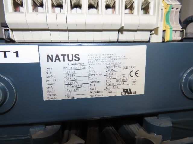 Natus 114103 Stepdown Power Transformer 11kva 1Ph HV 400/460/575 LV 230/115