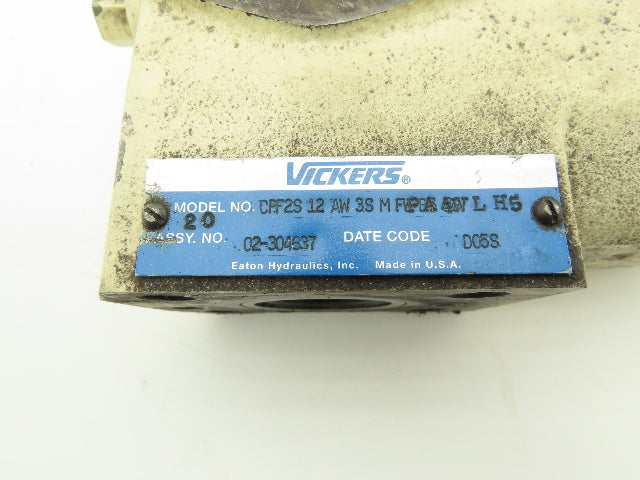 Vickers CPF2S 12 AW 3S M FPA 4WL H5 20 Hydraulic Pressure Control Relief Valve