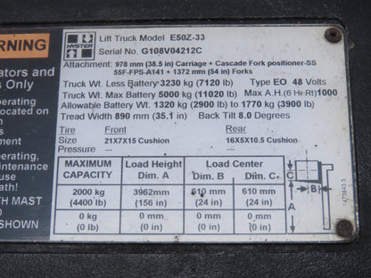 Hyster Danaher 83Y26002A009 Dash Display Master Controller OPT10-C4 Off E50Z-33