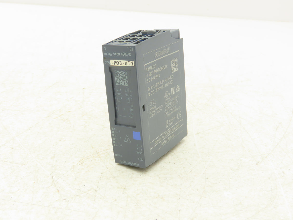 Siemens 6ES7 134-6PA20-0BD0 SIMATIC ET200SP Analog Input Energy Meter 480VAC