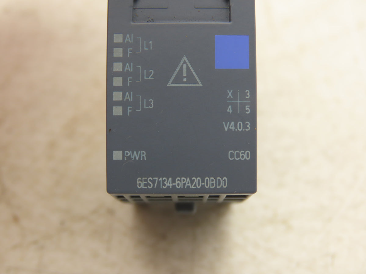 Siemens 6ES7 134-6PA20-0BD0 SIMATIC ET200SP Analog Input Energy Meter 480VAC