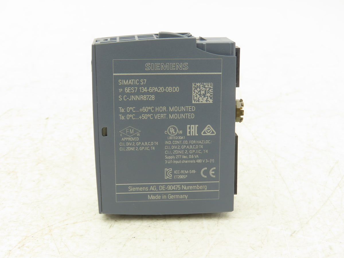 Siemens 6ES7 134-6PA20-0BD0 SIMATIC ET200SP Analog Input Energy Meter 480VAC