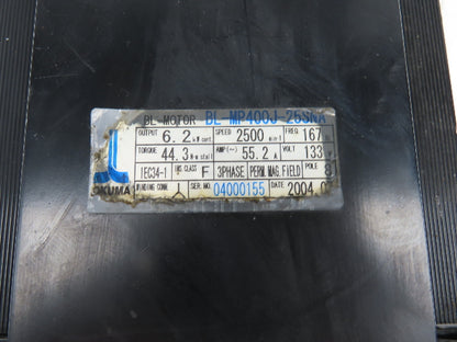 Okuma BL-MP400J-25SNA Servo Motor 6.2kw 2500 RPM 133V 3PH Encoder ER-JG-7200D