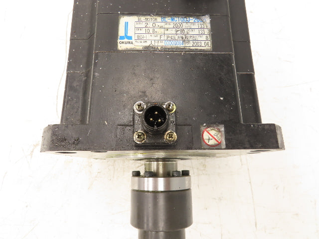 Okuma BL-MC100J-20SB Servo Motor 2kw 2000 RPM 133V 3PH Encoder ER-JF-7200D