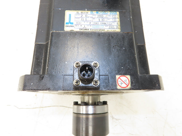 Okuma BL-MC100J-20SB Servo Motor 2kw 2000 RPM 133V 3PH Encoder ER-JH-7200D