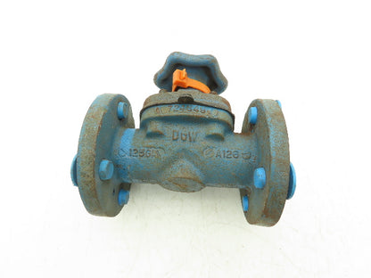 DOW PP-M 1" Manual Diaphragm Pinch Valve Orange Poly Lined Chemical Resistant