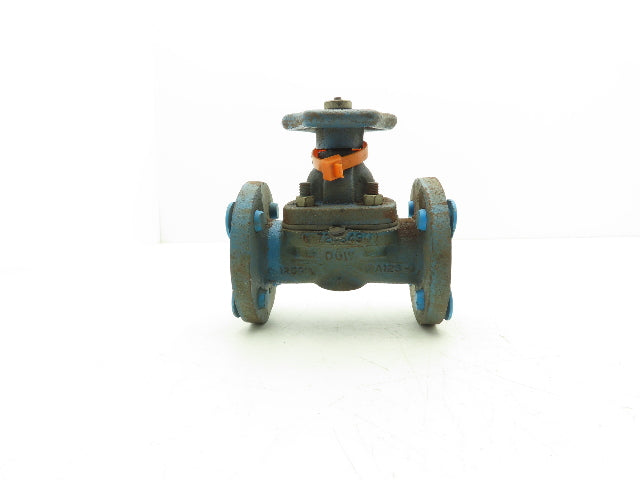 DOW PP-M 1" Manual Diaphragm Pinch Valve Orange Poly Lined Chemical Resistant
