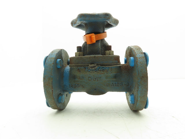 DOW PP-M 1" Manual Diaphragm Pinch Valve Orange Poly Lined Chemical Resistant