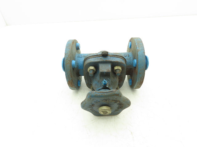 DOW PP-M 1" Manual Diaphragm Pinch Valve Orange Poly Lined Chemical Resistant