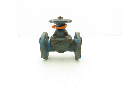 DOW PP-M 1" Manual Diaphragm Pinch Valve Orange Poly Lined Chemical Resistant