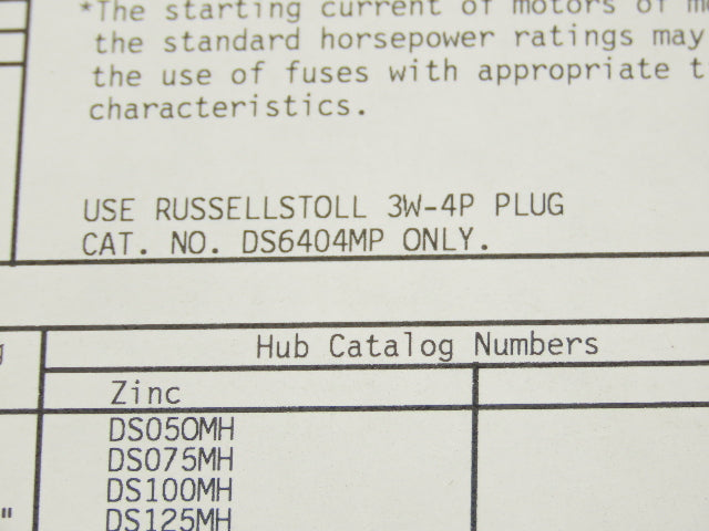 Eaton Disconnect Switch 60A 600V Fused Russellstoll DS6404MP Receptacle READ