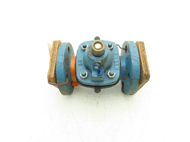 DOW PP-M 1" Manual Diaphragm Pinch Valve Orange Poly Lined Chemical Resistant