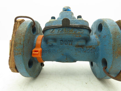 DOW PP-M 1" Manual Diaphragm Pinch Valve Orange Poly Lined Chemical Resistant