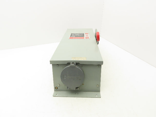 Cutler Hammer Disconnect Switch 60A 600V Fused Russellstoll DS6404MP Receptacle