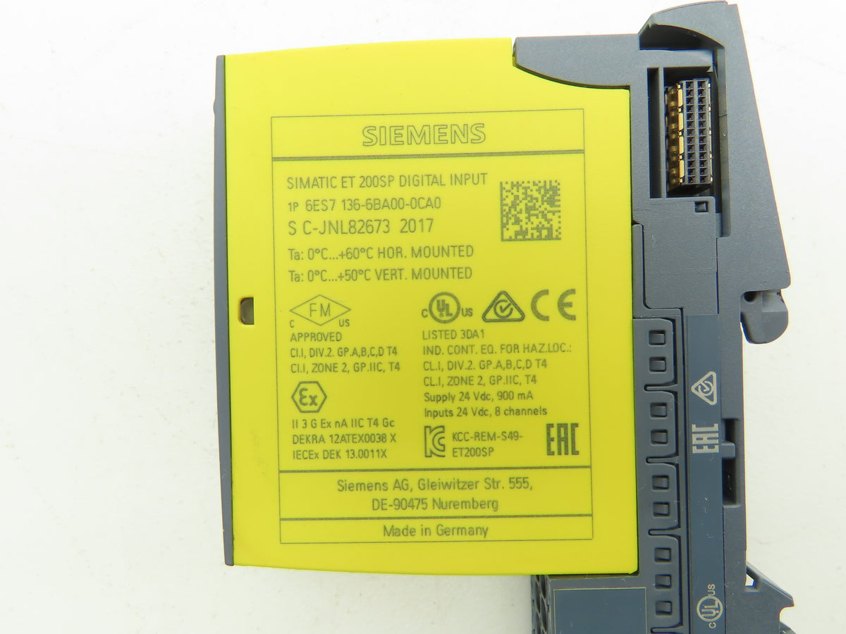 Siemens 6ES7 136-6BA00-0CA0 SIMATIC ET200SP Digital Input F-DI 8x HF
