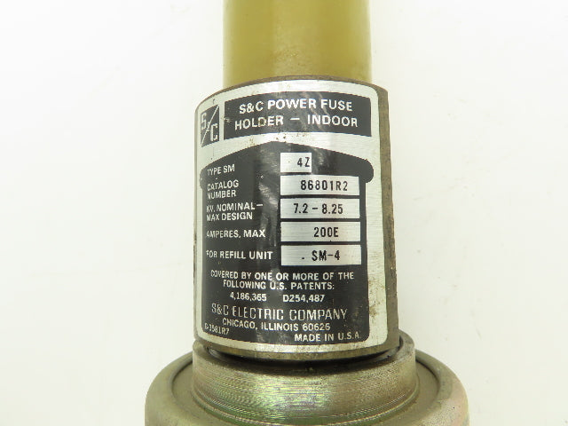 S&C 86801R2 Snuffler Indoor Power Fuse Holder 7.2-8.25kV 200E Amperes Max