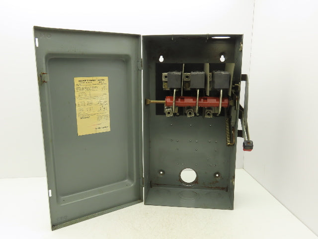 Square D HU364 Safety Disconnect Switch 200 Amp 600V 3 Pole Non-Fusible