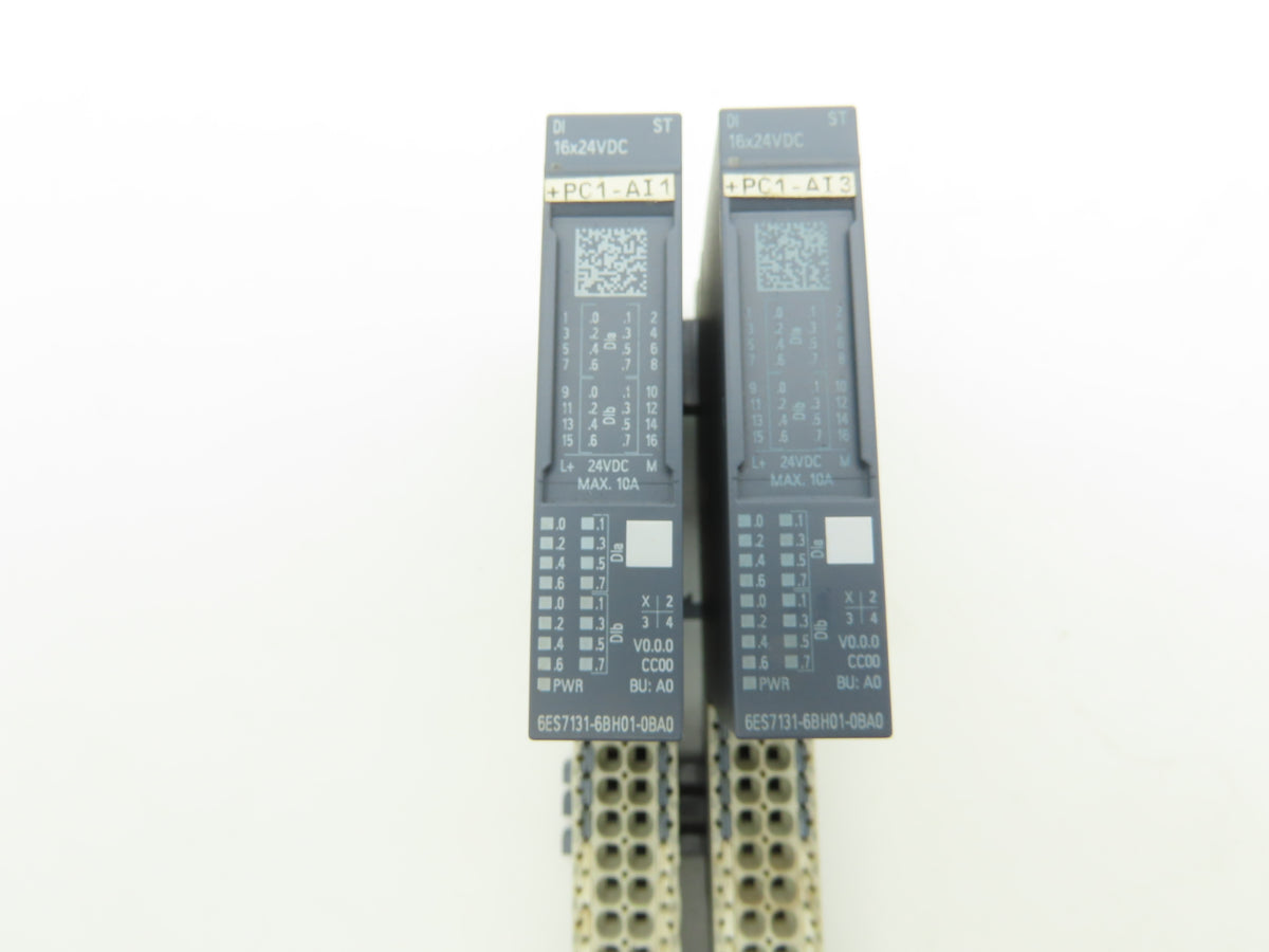 Siemens 6ES7 131-6BH01-0BA0 SIMATIC ET200SP Digital Input DI 16x 24VDC Lot of 2