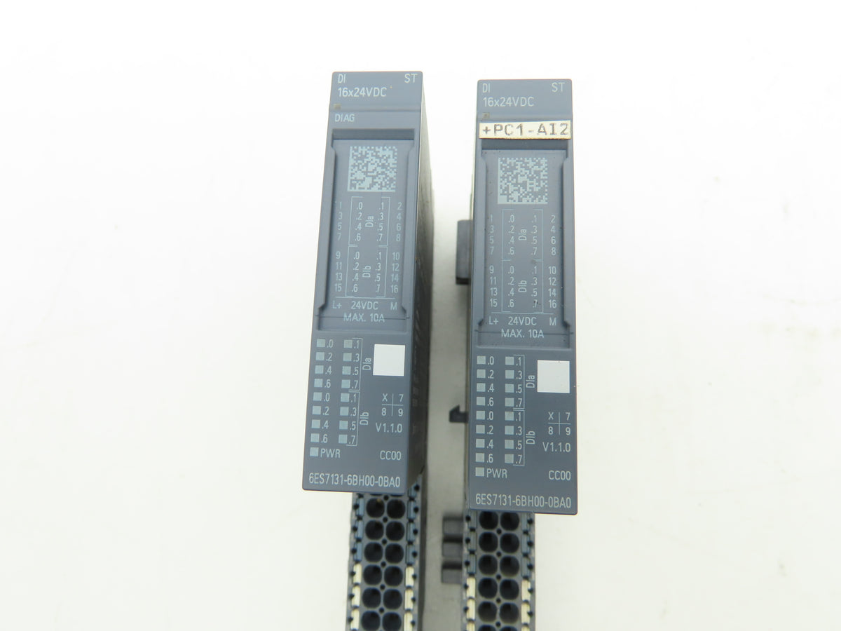 Siemens 6ES7 131-6BH00-0BA0 SIMATIC ET200SP Digital Input DI 16x 24VDC Lot of 2