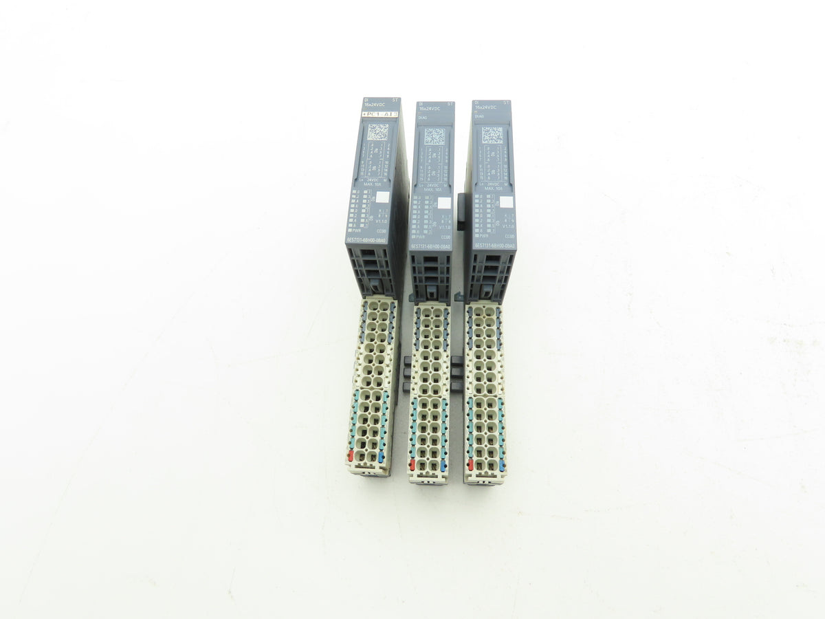 Siemens 6ES7 131-6BH00-0BA0 SIMATIC ET200SP Digital Input DI 16x 24VDC Lot of 3
