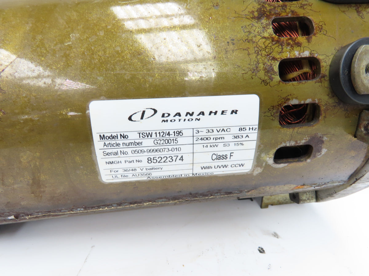 Danaher Motion TSW 112/4-195 DC Hydraulic Pump Motor 36/48V Off E50Z-33