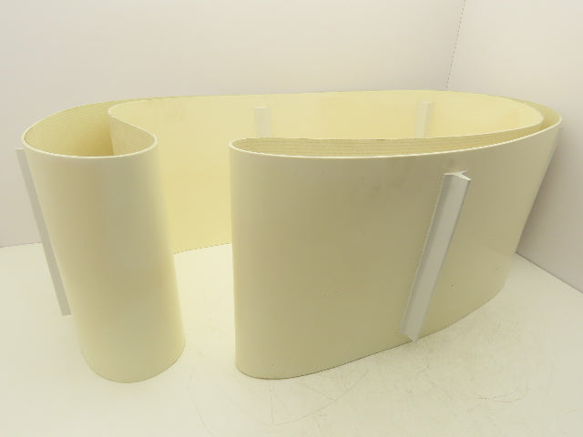 Cleated Incline Conveyor Belt 14"W x 15' Length Endless 3-Ply White Urethane