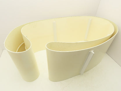 Cleated Incline Conveyor Belt 14"W x 15' Length Endless 3-Ply White Urethane