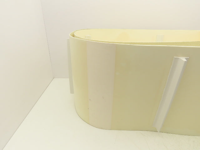 Cleated Incline Conveyor Belt 14"W x 15' Length Endless 3-Ply White Urethane