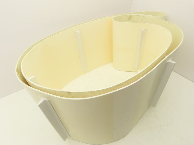 Cleated Incline Conveyor Belt 14"W x 15' Length Endless 3-Ply White Urethane