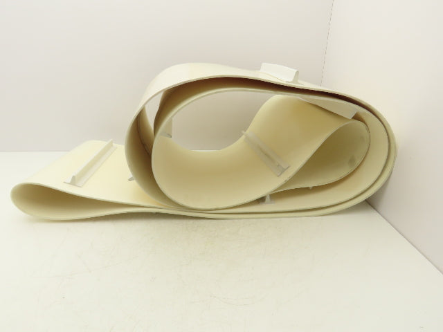 Cleated Incline Conveyor Belt 14"W x 15' Length Endless 3-Ply White Urethane