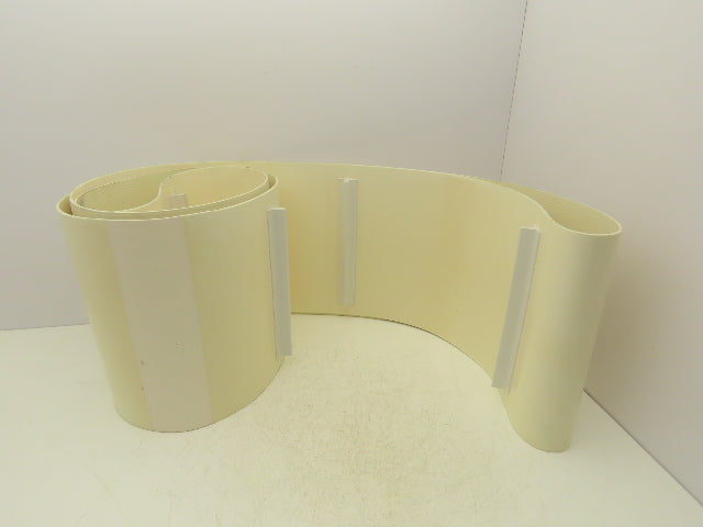 Cleated Incline Conveyor Belt 14"W x 15' Length Endless 3-Ply White Urethane