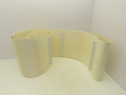 Cleated Incline Conveyor Belt 14"W x 15' Length Endless 3-Ply White Urethane
