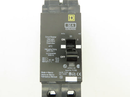 Square D EDB24050 Circuit Breaker 50A 480V 2 Pole EDB 50 Amp