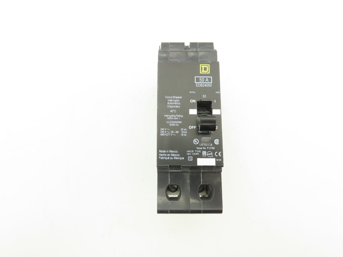 Square D EDB24050 Circuit Breaker 50A 480V 2 Pole EDB 50 Amp