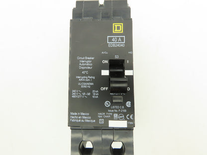 Square D EDB24040 Circuit Breaker 40A 480V 2 Pole EDB 40 Amp