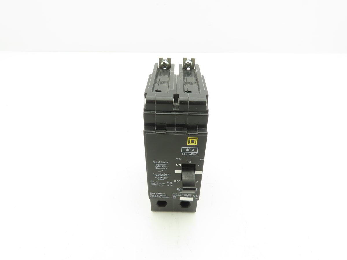 Square D EDB24040 Circuit Breaker 40A 480V 2 Pole EDB 40 Amp